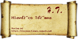 Hlavács Tímea névjegykártya